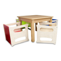 Wendehocker +  Quadrattisch 60 x 60 cm 5 er Set