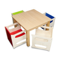 Wendehocker +  Quadrattisch 60 x 60 cm 5 er Set