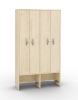 Spindschrank mit 4 Einheiten und offenem Schuhfach